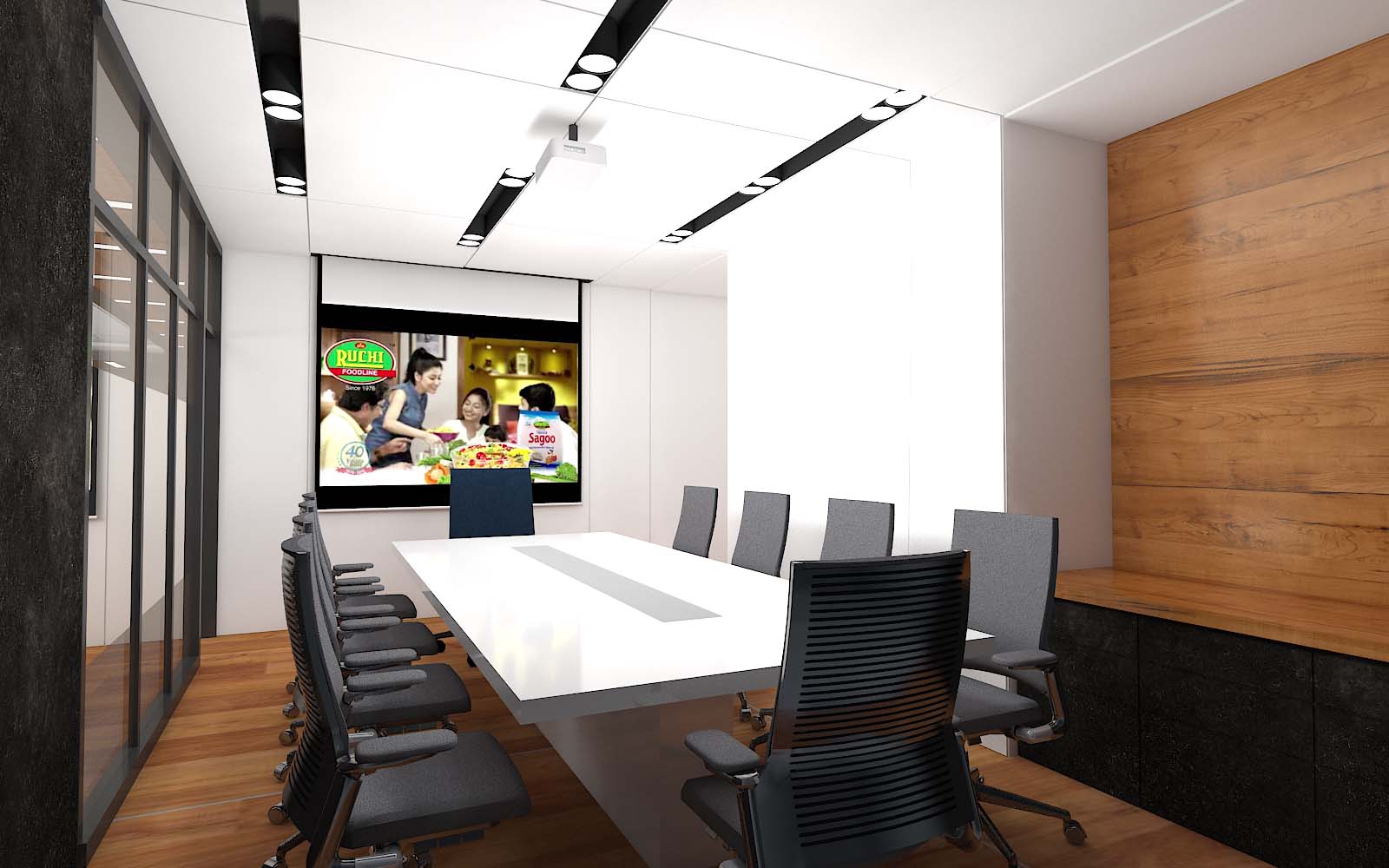 Modern corporate office conference room